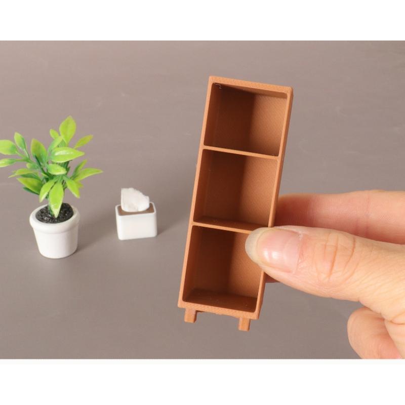 1Pcs 1:12 Dollhouse Miniature Bookshelf Bookcase Model Simulation Storage Cabinet Locker Ornament Furniture Decor Toy