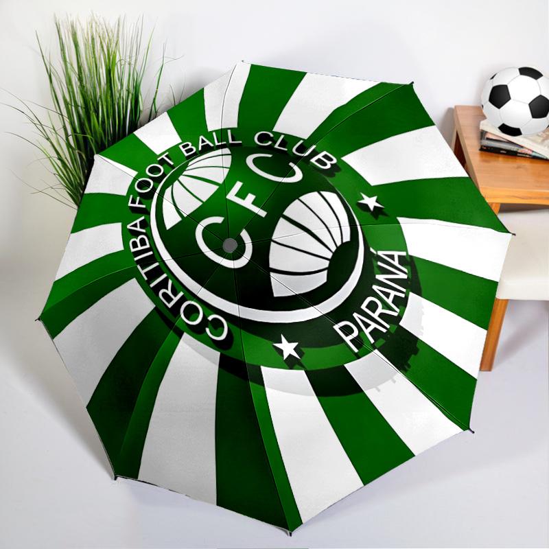 Green Football Club Emblem Printed Automatic Umbrella, 8-Frame for Travel, camping, Casual Umbrella, Essential Gift for for family and friends
