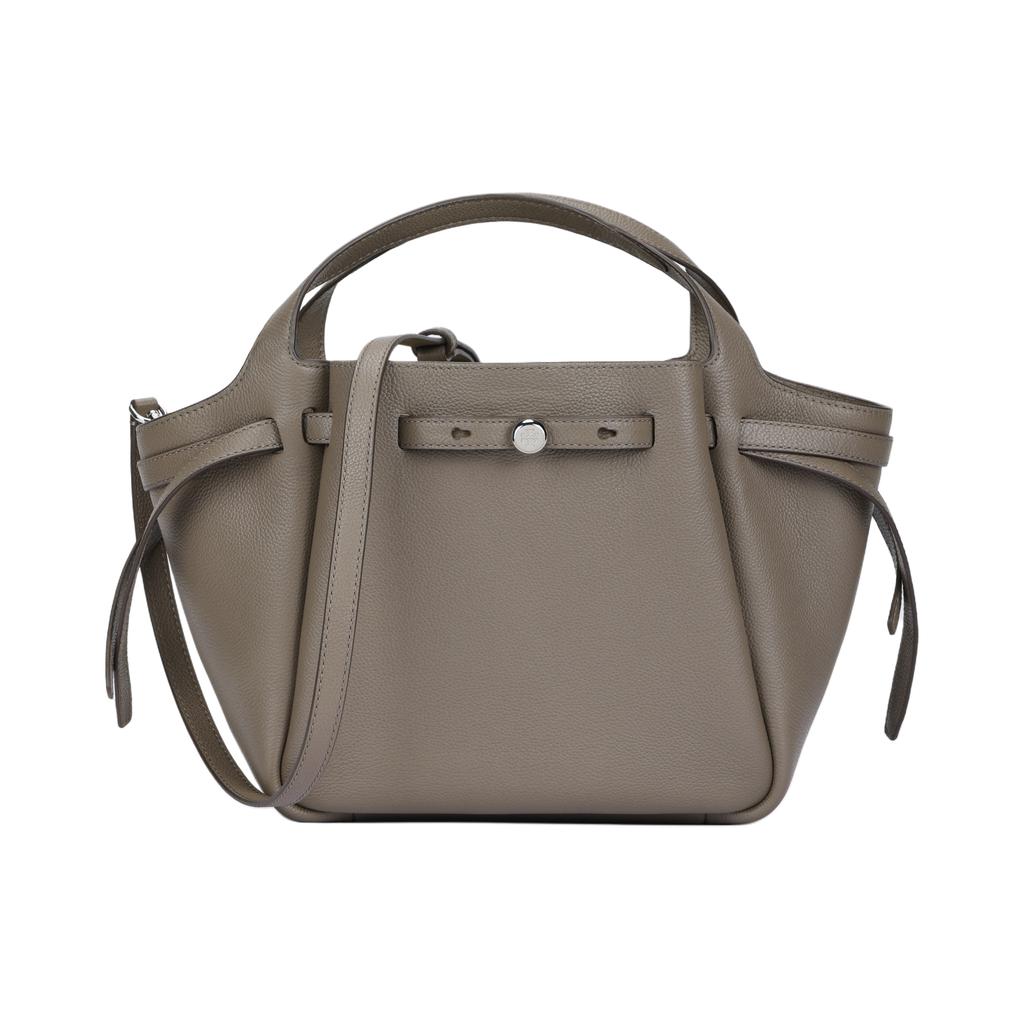 Tory Burch Romy Logo Pleated Design Tote Bag Women Tote Bags Khaki 164866-253