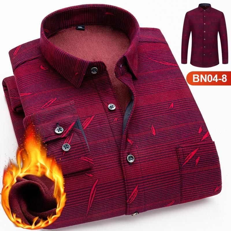 Winter Sherpa Lined Flannel Shirt Jackets for Men Long Sleeve Button Down Fleece Dress Shirts Men's Casual Warm Comfortable Thermal Shirt With Pockets