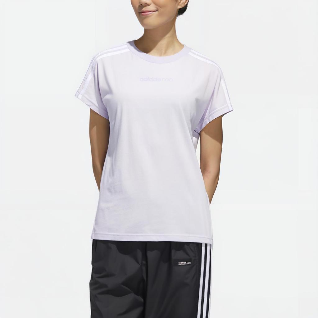 (WMNS) adidas neo Casual Sports Short Sleeve Purple White Women's GJ5352