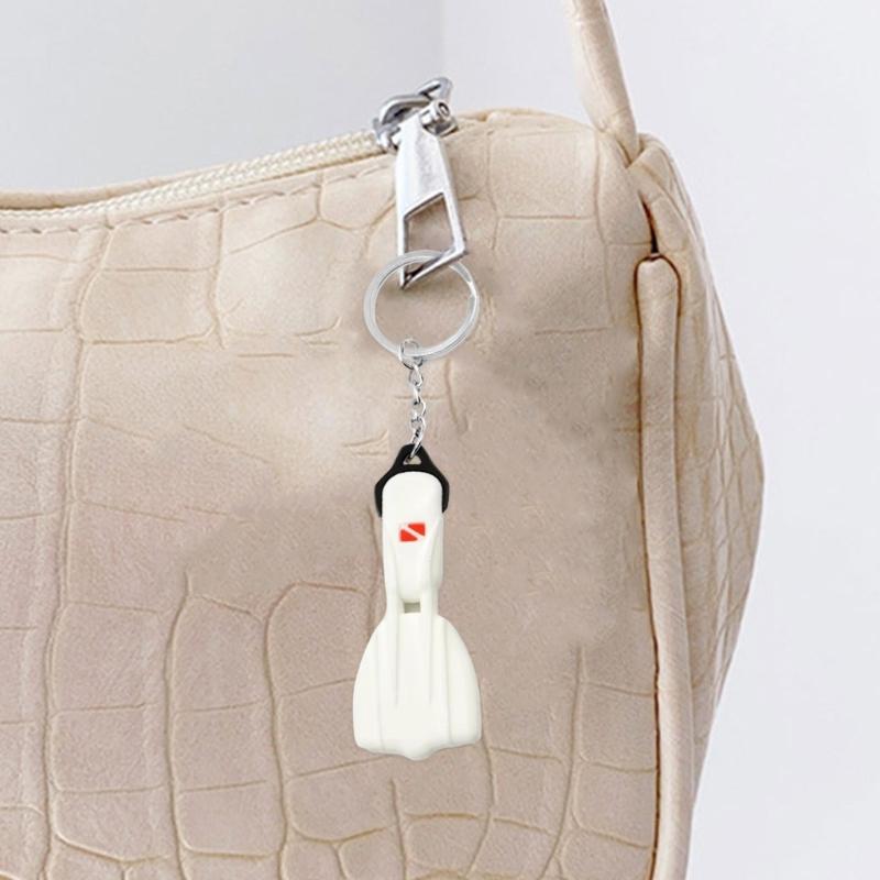 Porte-clés Palmes de Plongée en Silicone Porte-clés Palmes de Plongée Polyvalent Accessoire Suspendu pour Clés et Sacs à Dos