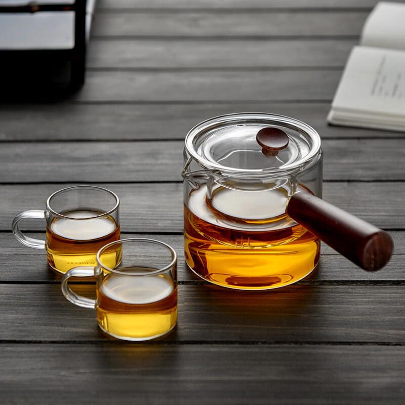 ZISIZ Glass Side Handle Teapot