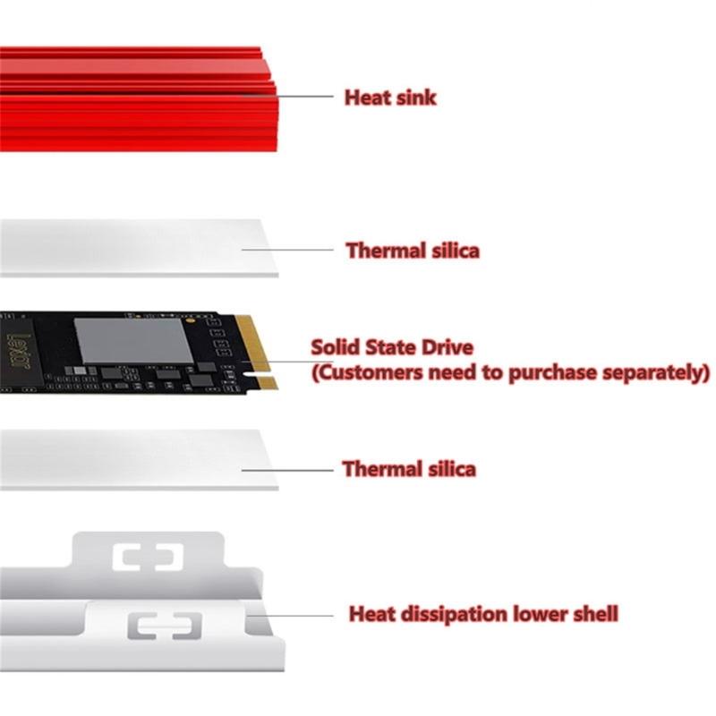 M.2 SSD Coolers Aluminum Hard Disk Heat Dissipation Radiator M.2 NVME 2280 Solid States Drive Thermal Pad Coolers