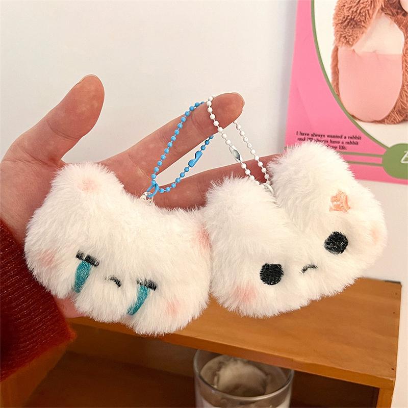 Cute Rabbit Pendant Plush Toys Keychain Cartoon Soft Plush Doll School Bag Pendant Car Key Ring Charms Decoration Birthday Gift