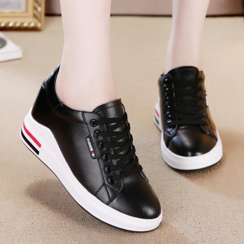 Autumn women's shoes new inner height increase versatile little white shoes casual sports shoes wedge heel cm velvet women's shoes