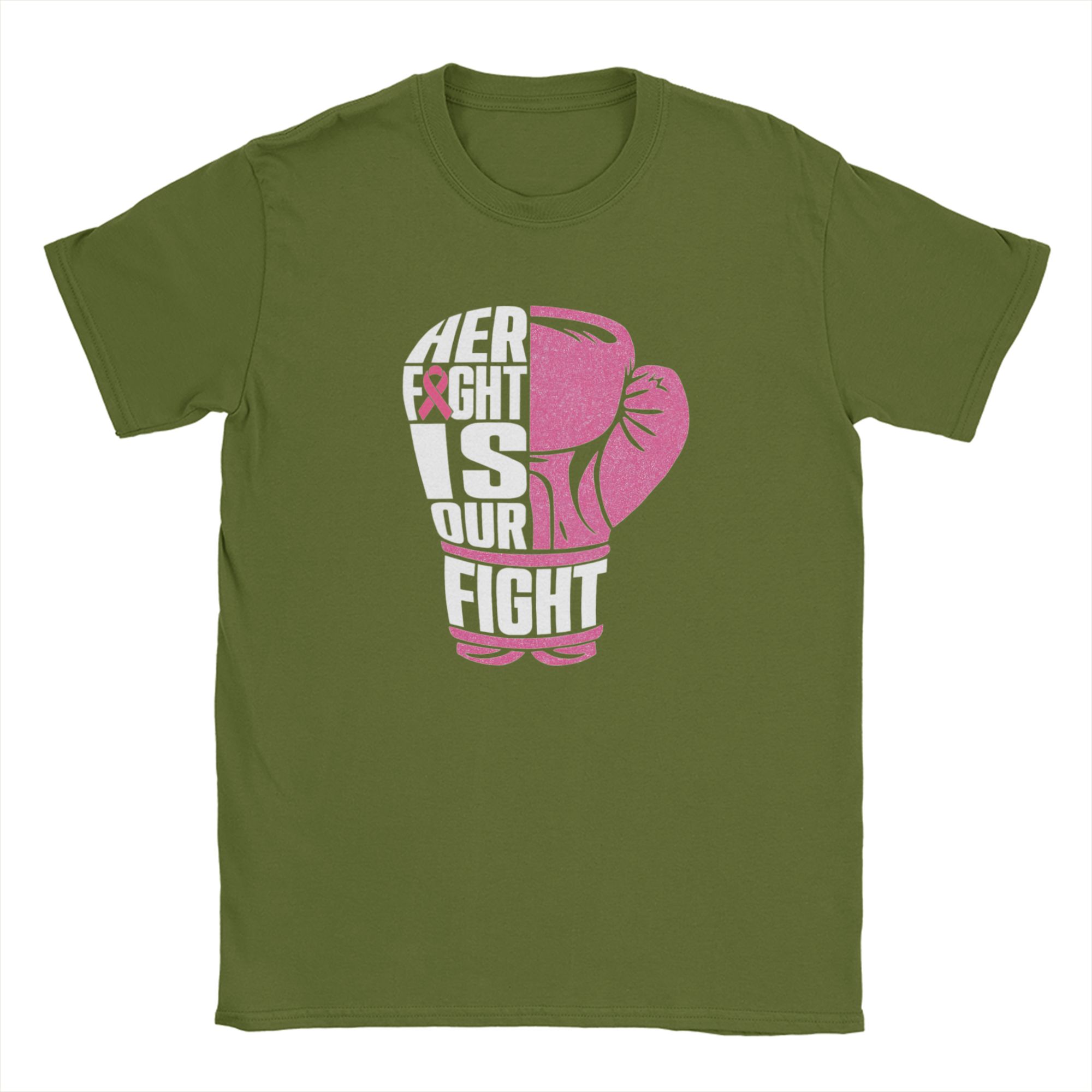 

Fight Is Our Fight Breast Cancers T-Shirt Summer Fashion T Shirts Men s Pure Cotton Breathable Clothes Short Sleeves Vintage Top 4XL