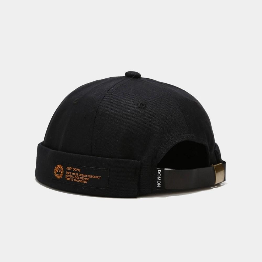 Retro Letter Brimless Docker Cap Cotton Vintage Dome Hat Fashion Skullcap Outdoor