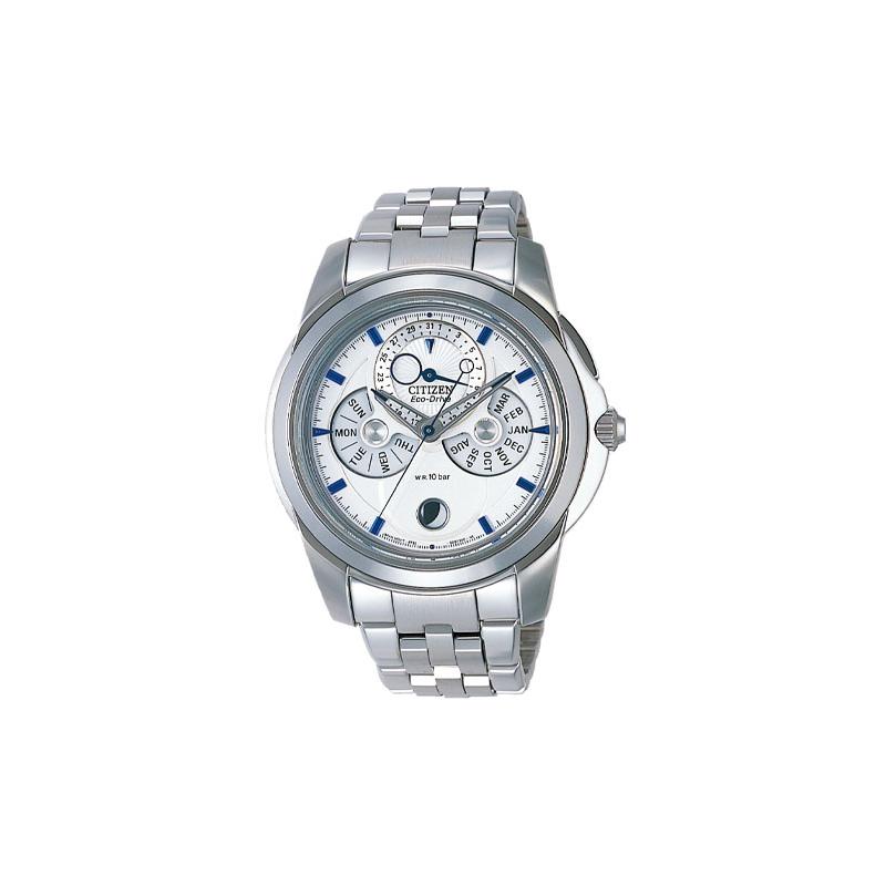 

CITIZEN Eco-Drive Series 100 Meters Waterproof Solar Quartz Steel Strap 43mm Men s Watch Silver Dial BU0011-55A синій