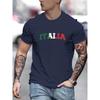 Men's Summer Italia Comfortable Breathable Casual Fashion Print Loose Large Casual Round Neck Short Sleeve T-shirt