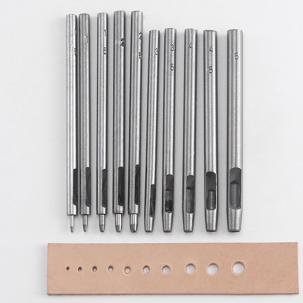 10pc/set of Faux Leather Round Punching Set, DIY Leatherworking Belt Punching /Shoulder Strap Round Hole /Shoe Hole Opener Tool