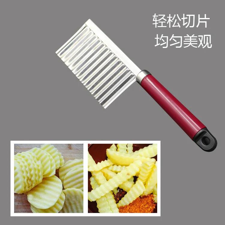 Kitchen Vegetable Cutter Wave Shaped Potato Flower Cutter Stainless Steel Chip Cutter Potato Knife Wave Knife