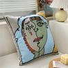 Premium Picasso Abstract Cotton Pillow Case Canvas Single-sided Embroidered Cushion Cover for Sofa Living Room Home Decoration