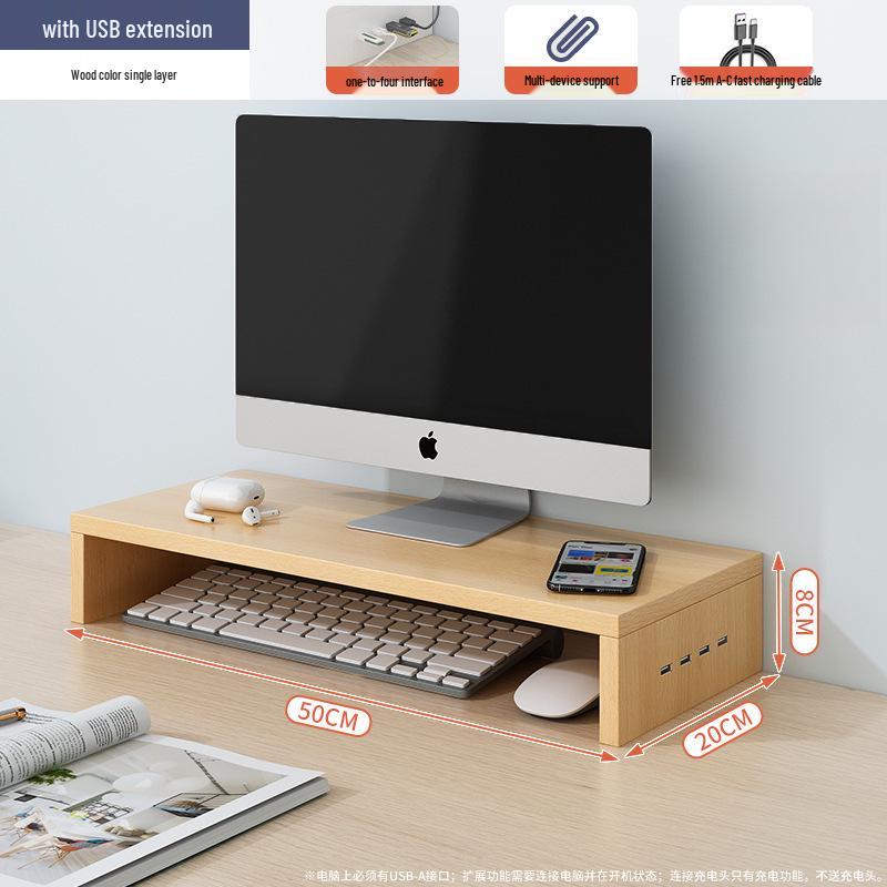 Desktop Monitor Stand and Laptop Riser with Office Storage
