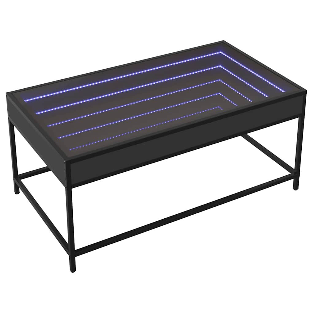 Stolik Kawowy Z Led Infinity, Czarny, 90X50X41 Cm