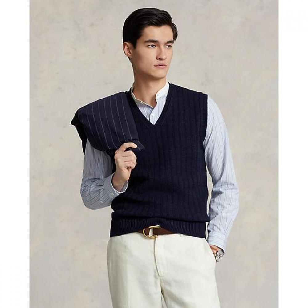 

Polo Ralph Lauren Men S diStreSSed Cotton Blend Sweater veSt mnpoSwe1cm20080410 S