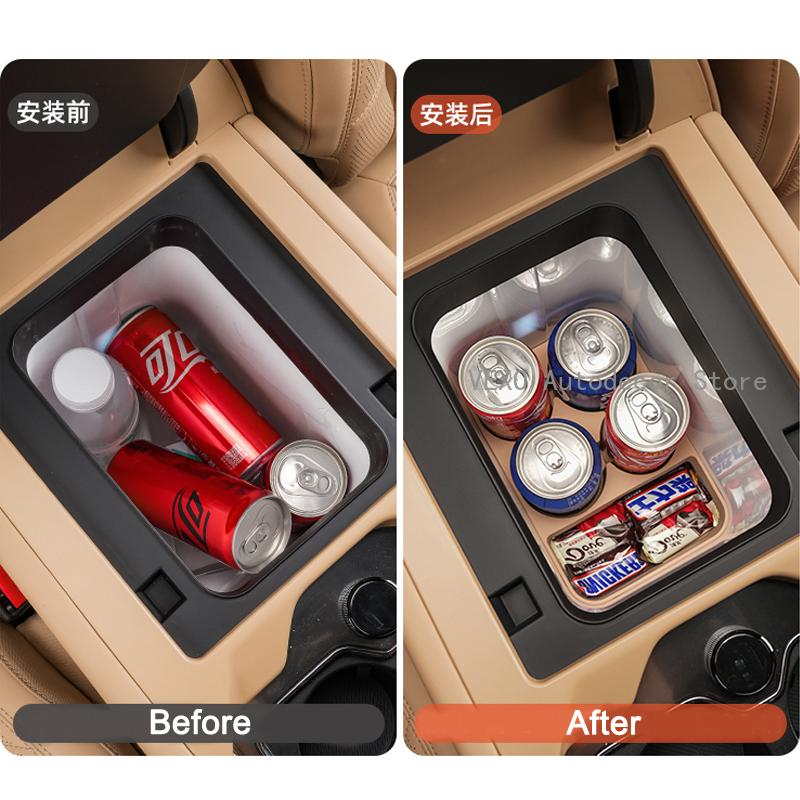 For BYD Leopard 8 Car Center Console Fridge Silicone Pad Mat Refrigerator Grid Anti-slip Water Holder Organizer Car Accessories