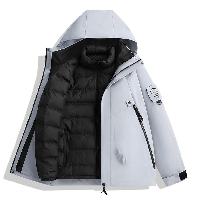 3-in-1 Detachable Windproof Waterproof Hiking Jacket Men Women Outdoor Camping Trekking Fall Winter