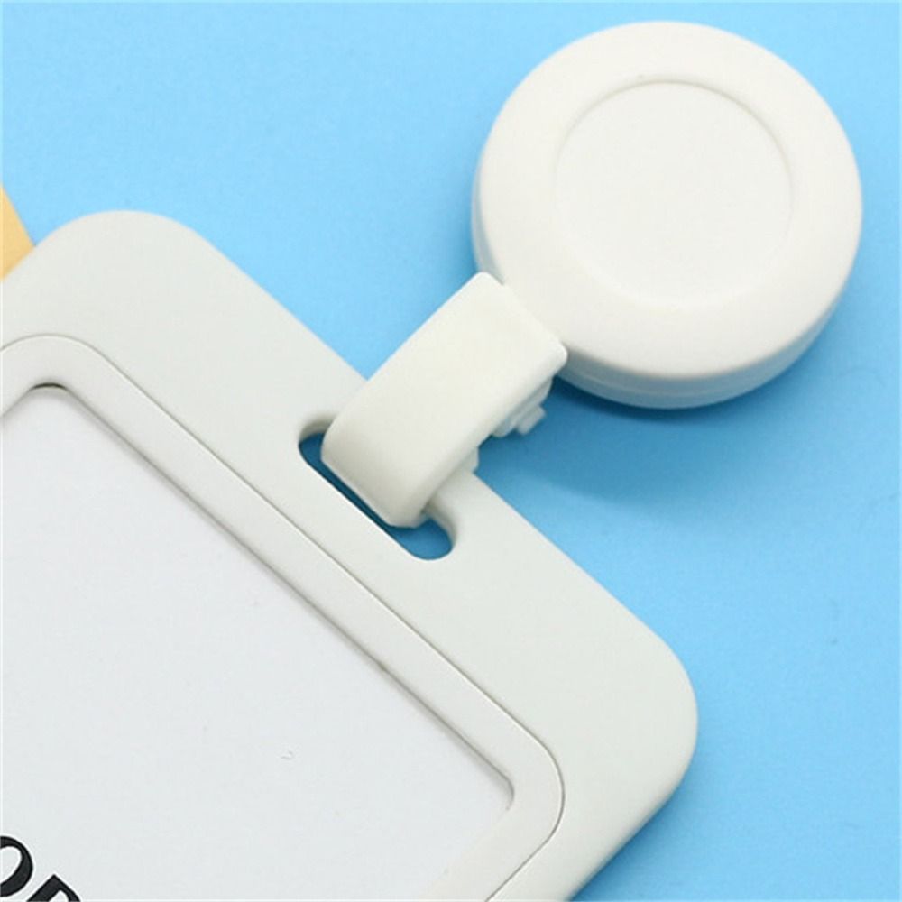 Frosted ID Card Holder Name Tag Easy To Pull Buckle Retractable Badge Reel Doctor Hospital