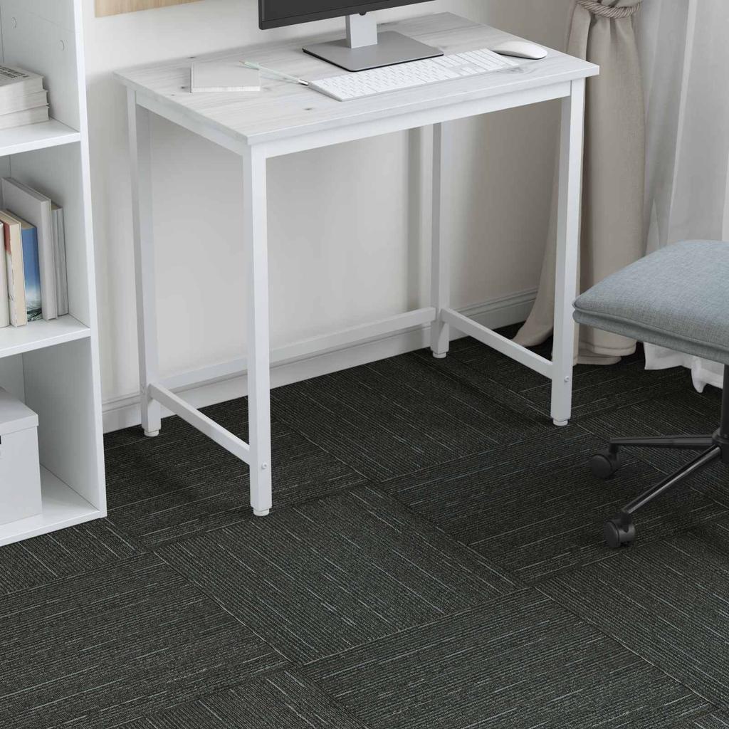 Striped Light Green Carpet Tile 50 x 50 cm 4 pcs