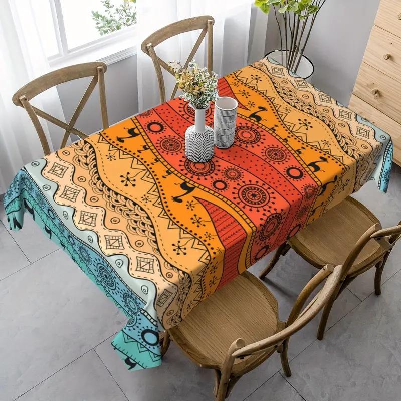 Bohemian Etnische Stijl Kleurverloop Rechthoekige Tafelkleed Keuken Eettafel Decor Herbruikbaar Waterdicht Tafelkleed Bruiloft Decoratie 100x160cm