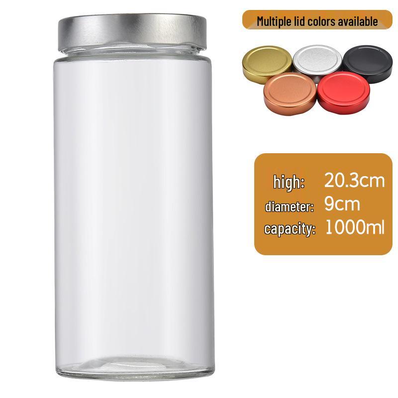 Large Capacity Round Pickle Dispensing Bottle with Lid, Moisture-Proof High Borosilicate Glass Jar