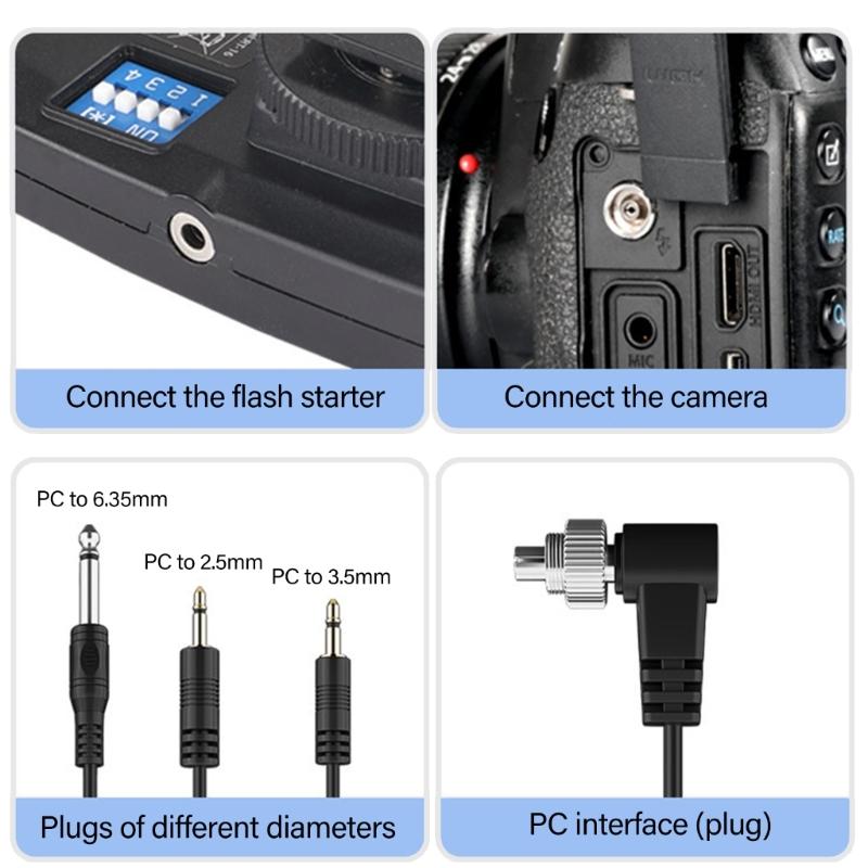 High Conductivity PC Flash Syncing Cord With Twist Lock PC Spring Cable For Flash Photography Durability PVC Construction