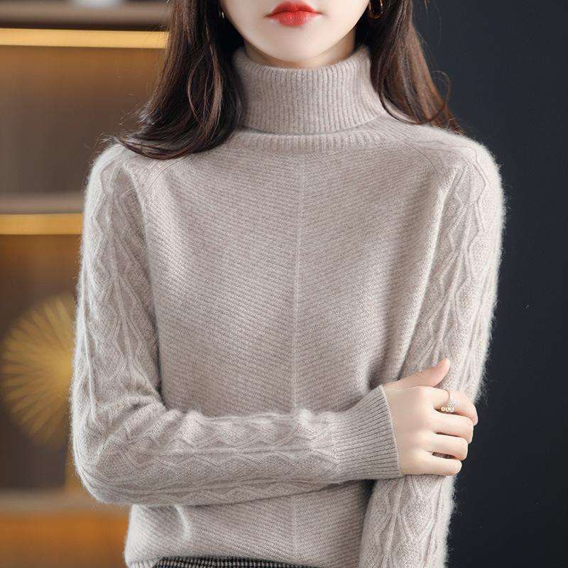 Autumn and winter new turtleneck sweater women's loose thickened lazy style fashion versatile knitted bottoming shirt women