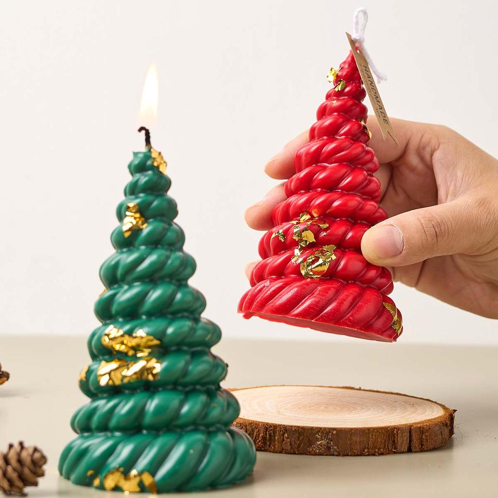 3D Hamprep Julgran Silikonljusform DIY Julklappar Tvålformningskit Gips Harts Bakverktyg Hem Semesterpresenter