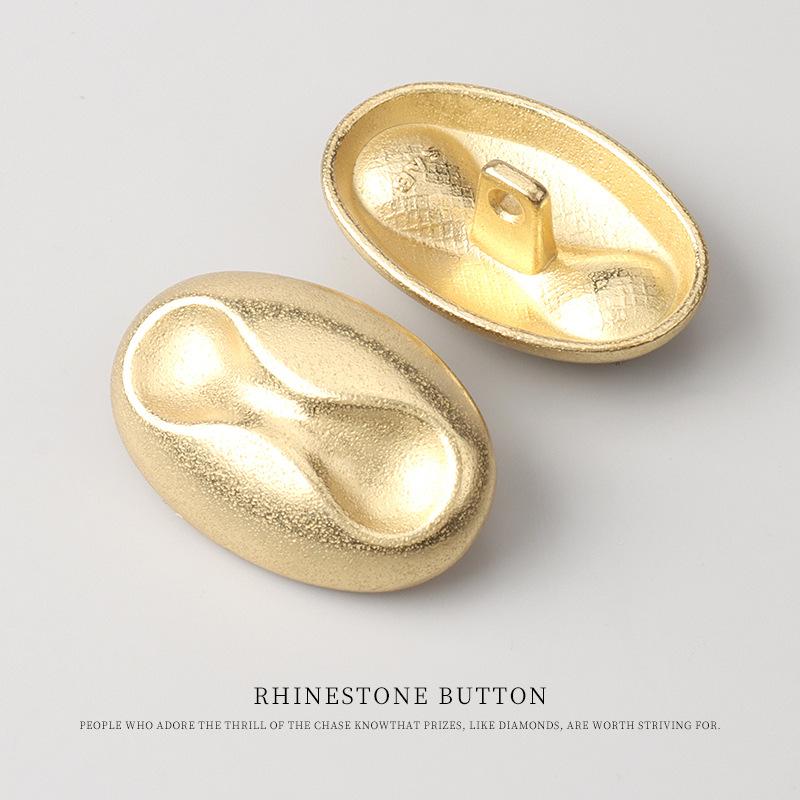 

5pcs Oval Metal Buttons Personalized Design Fashion Coat Trench Coat Silver Buttons Blazer Gold Buttons 19Mm gold
