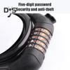 Bike Cable Lock with 5 Digits Shear-Resistant PVC Coating Universal Anti-Theft Security Protection Bicycle Scooter Safety Lock