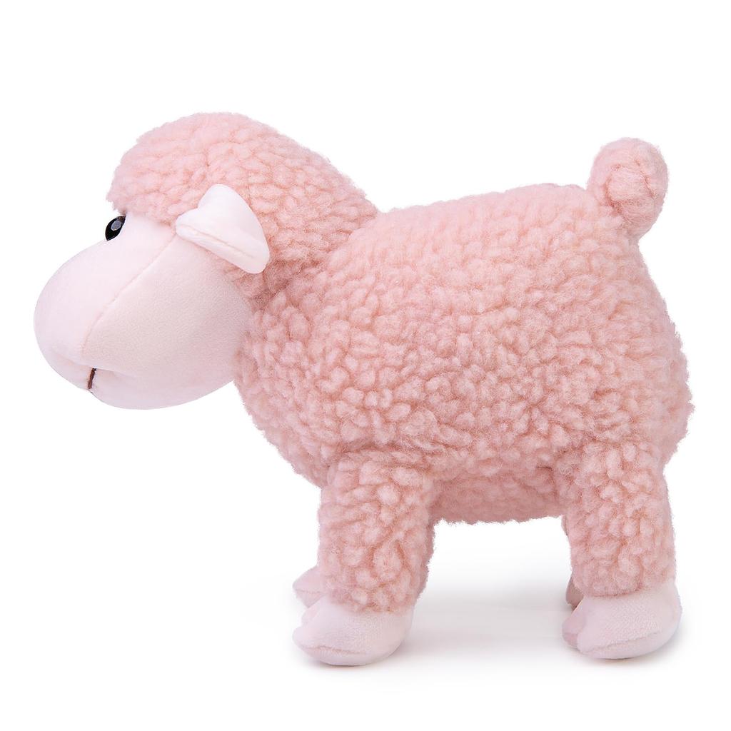 Lilizzhoumax Cute Small Wool Plush Super Soft Stuffed Lamb Set Home Decor Gift for Kids Toy, (Standing, Sitting, Lying) (Pink)
