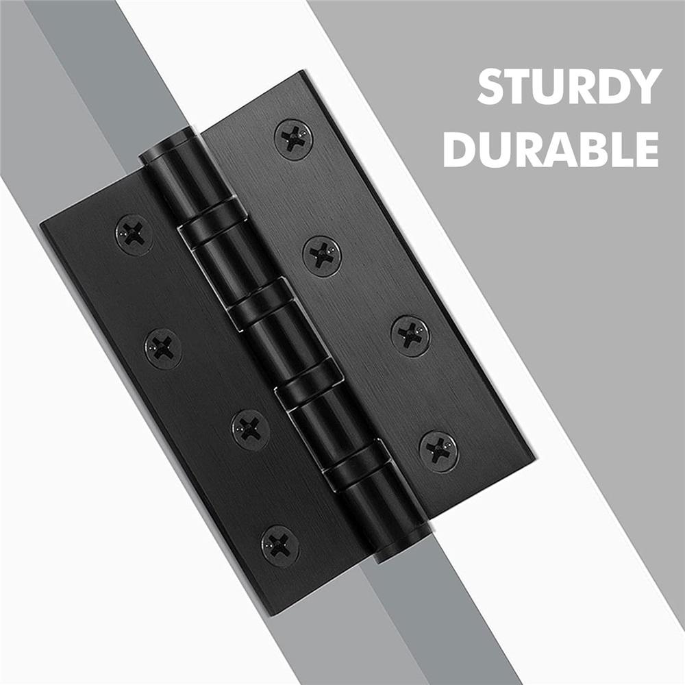  2-Piece 10x7.8cm Heavy-Duty Stainless Steel Door Hinges With 16 Screws – Black/Gold/Silver – For Entry Doors, Cabinets, Windows, Toolboxes