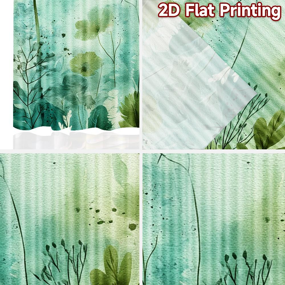 2D FLAT PRINTING 2pcs Curtains (Without Rod) Floral Watercolor Greenery Saint Patrick is Day holiday curtains with digital