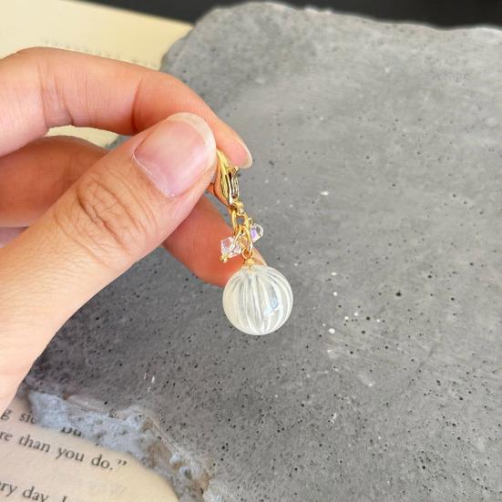 Keychain Pendant Easy to Use Mini Compact Translucent Texture Sugar Beads Design Keychain with Lobster Clasp Backpack Accessory