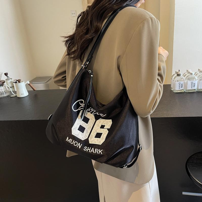 Geantă de umăr Geantă de tote cu scrisoare în stil colegiu pentru femei Rucsac de damă