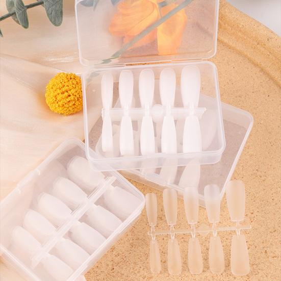 100Pcs 3 Styles Manicure Tips Easy to Apply Excellent Transparent Seamless Full Coverage False Nails