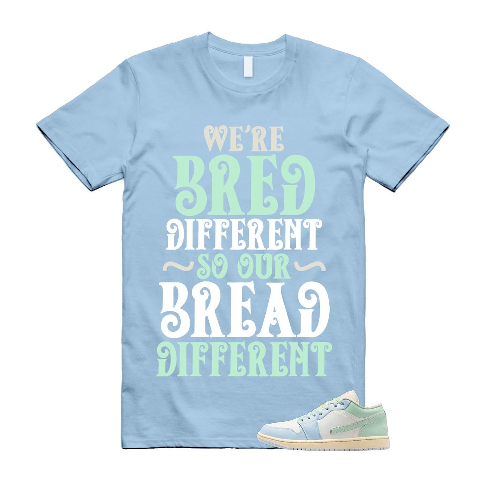 1 Sail Jade Aura Muslin White Ice Blue Mint T Shirt Match BREAD M