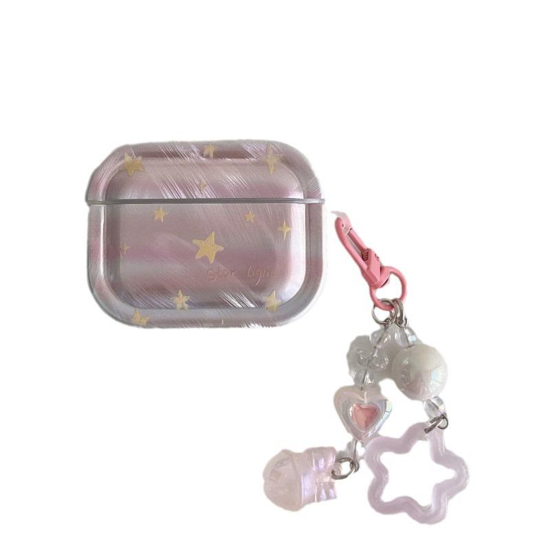 Feather yarn pink gradual change star AirPods new 1st generation protective cover for Apple wireless bluetooth headset Pro1st generation