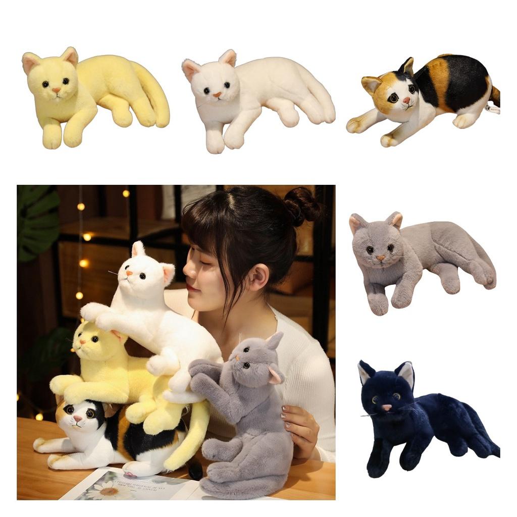 31cm Realistic Plush Cat Doll Soft Stuffed Kitten Toy In Pure Grey White Yellow And More For Kids' Pet Collection