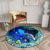Luxuriöses Ozeantiere-Muster Runde Form Fußmatten Küche Flur Läufer Teppich Schlafzimmer Wohnzimmer Weicher Teppich Rutschfester Bereichsteppich