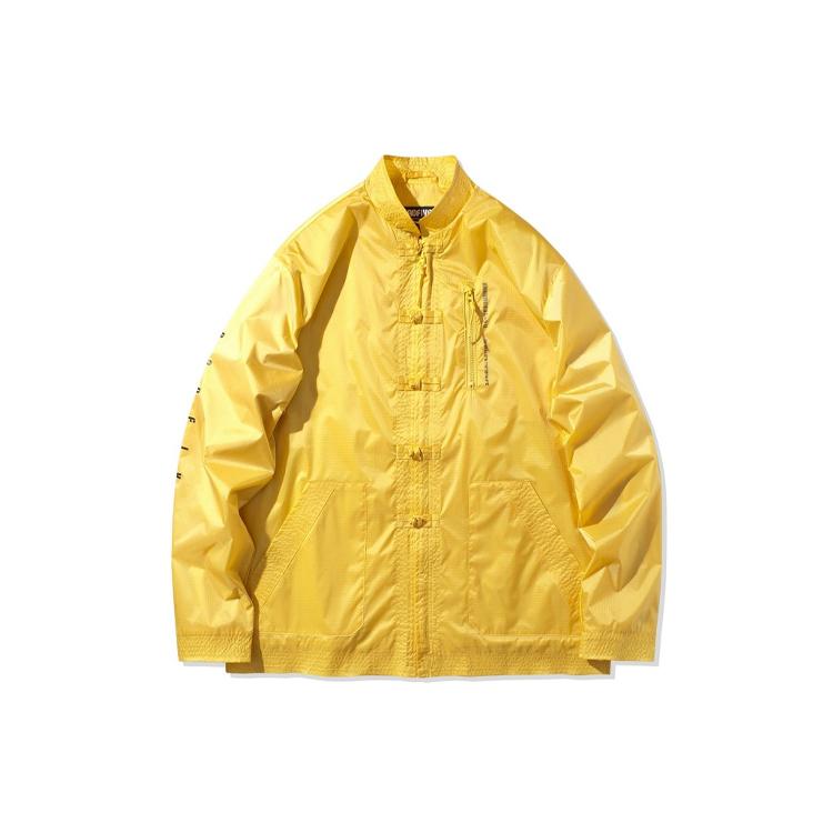 Li Ning Jackets Men's Yellow Stand Collar Moderate Mock Two Piece AJDQ145-2