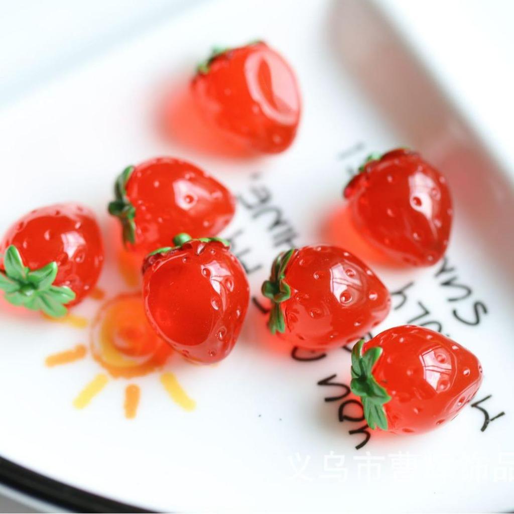 3D Transparent Fruit Resin Jewelry: Peach, Avocado & Strawberry Hair Tie Accessories for Kids