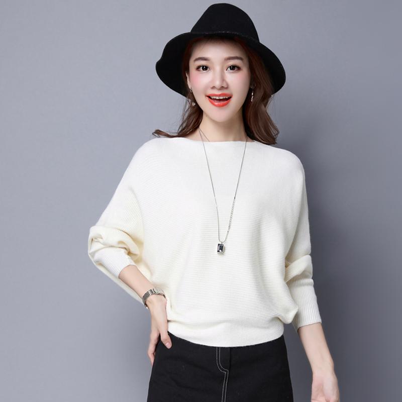 Knit  Pullover Sweater Women's Batwing Sleeve Sweater Coat Loose Large Size Batwing Sweater Short Outer Wear