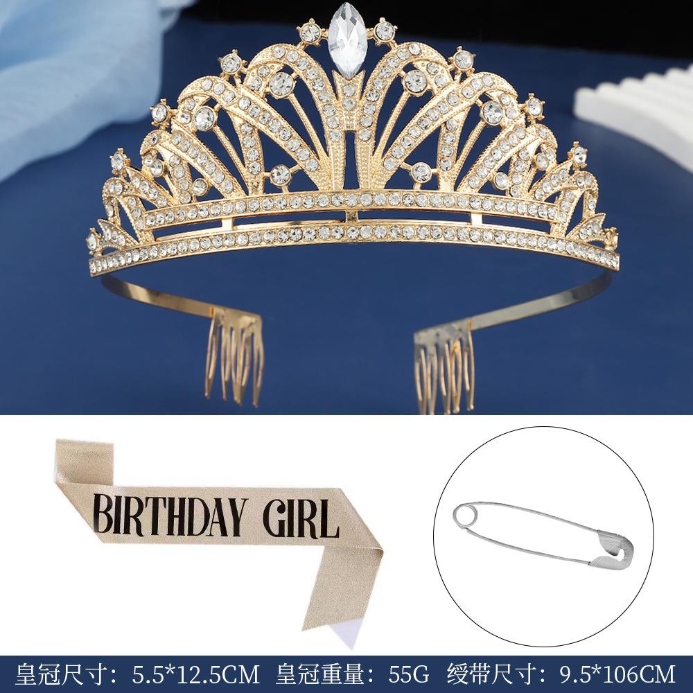 New Alloy Children's Crown Premium Princess Love Insert Comb Hair Accessories Bridal Pearl Birthday Crown