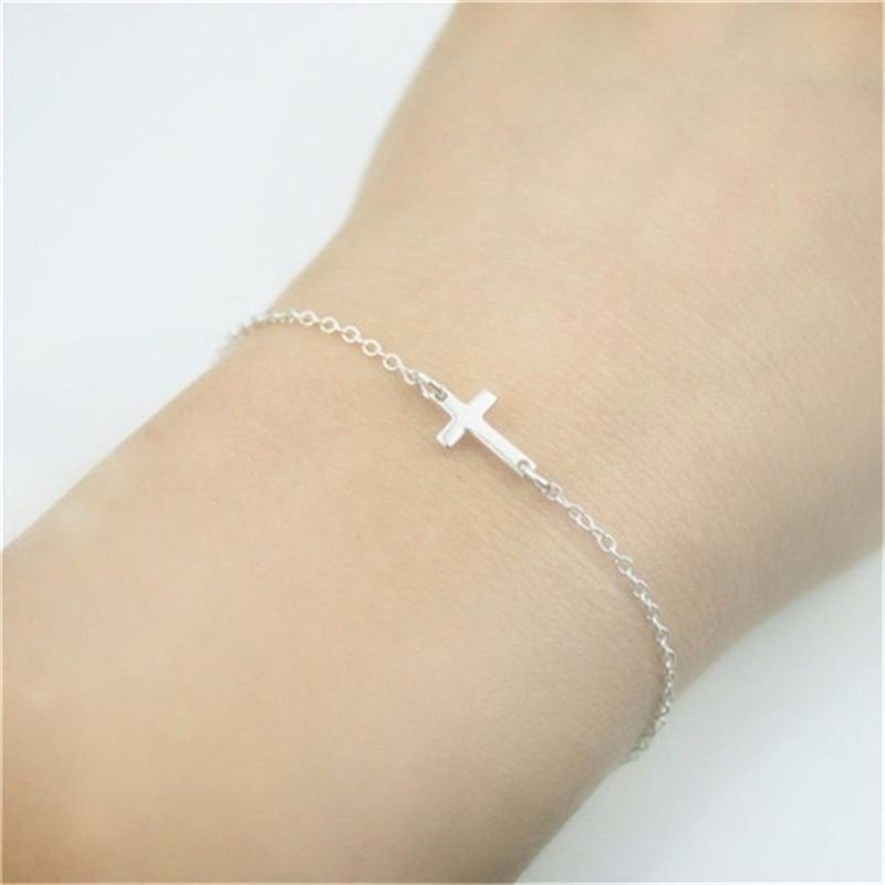 Fashion Cross Charm Bracelets For Women Simple Gold Sliver Color Infinity Bracelet Jewelry Gifts Female Wholesale Dropshipping