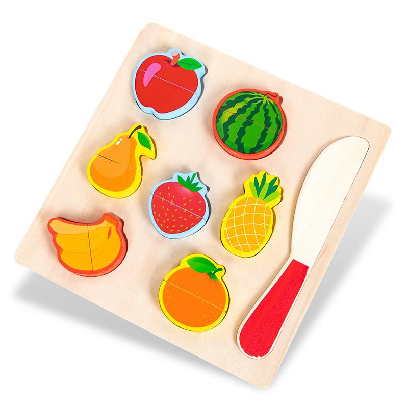 Wooden Magnetic Fruit And Vegetable Cutting Toy For Kids Kitchen Play