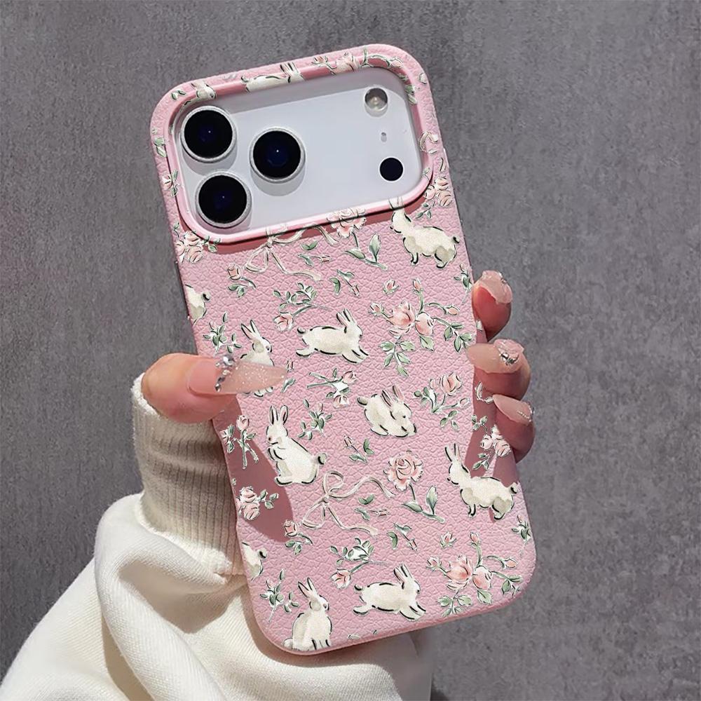 Rabbit Flower Soft Case For iPhone 16 Pro Case iPhone 15 13 16e 11 12 14 17 Pro Max 14 Plus 17E Shockproof Anti-drop Cover