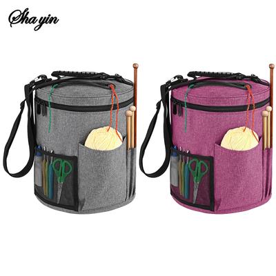 Round Yarn Storage Bag – Large Capacity Knitting Organizer for DIY Craft & Sweater Supplies