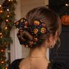 Halloween Hair Ties for Women Bat Shape Scrunchies Girls, Soft Elastic Ponytail Holders with Spooky Pumpkin/Spider Web/Black Cat Prints Holiday Party